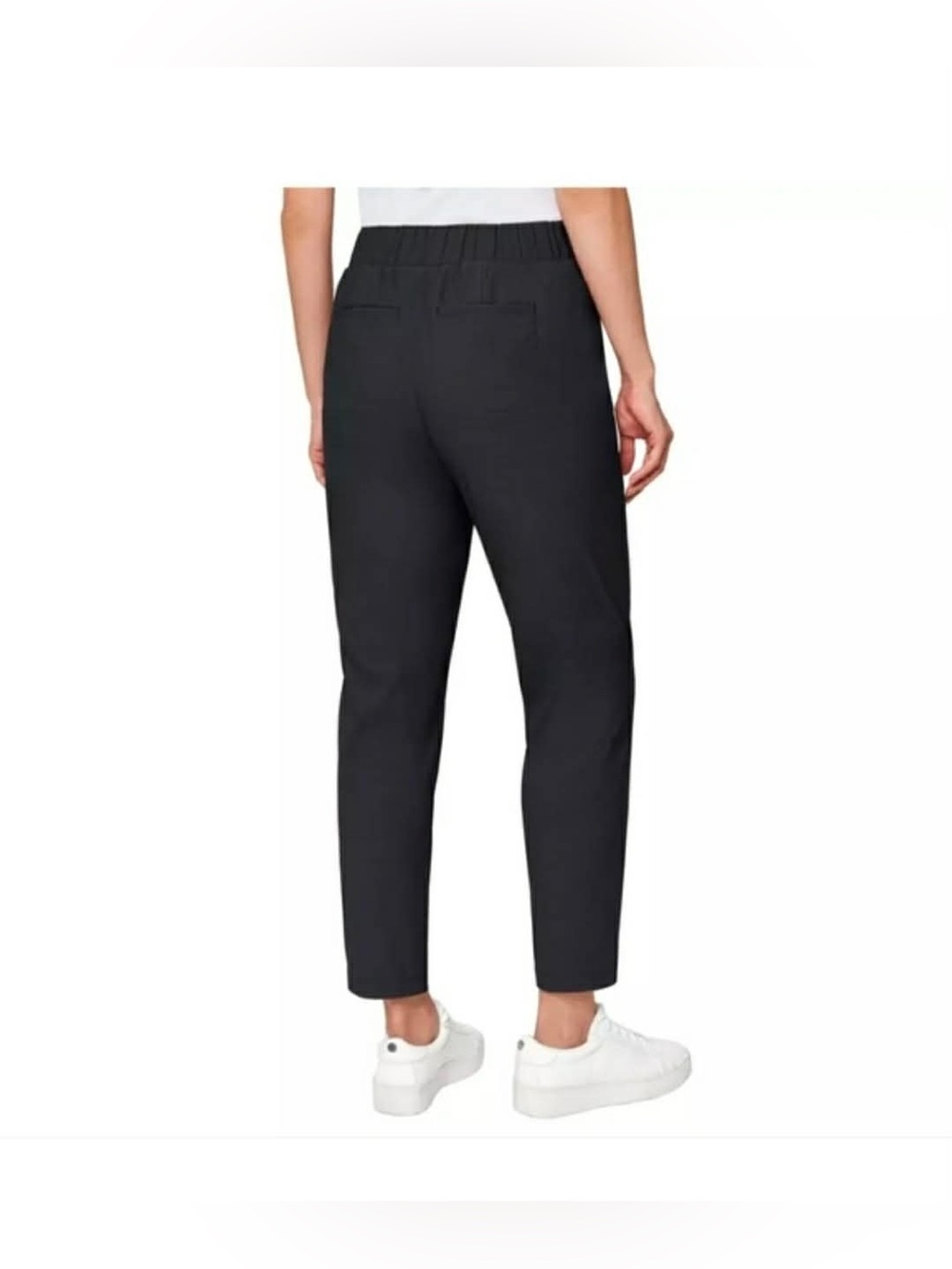 Modern ambition Tan Cropped Elastic-Back Ankle Pants
